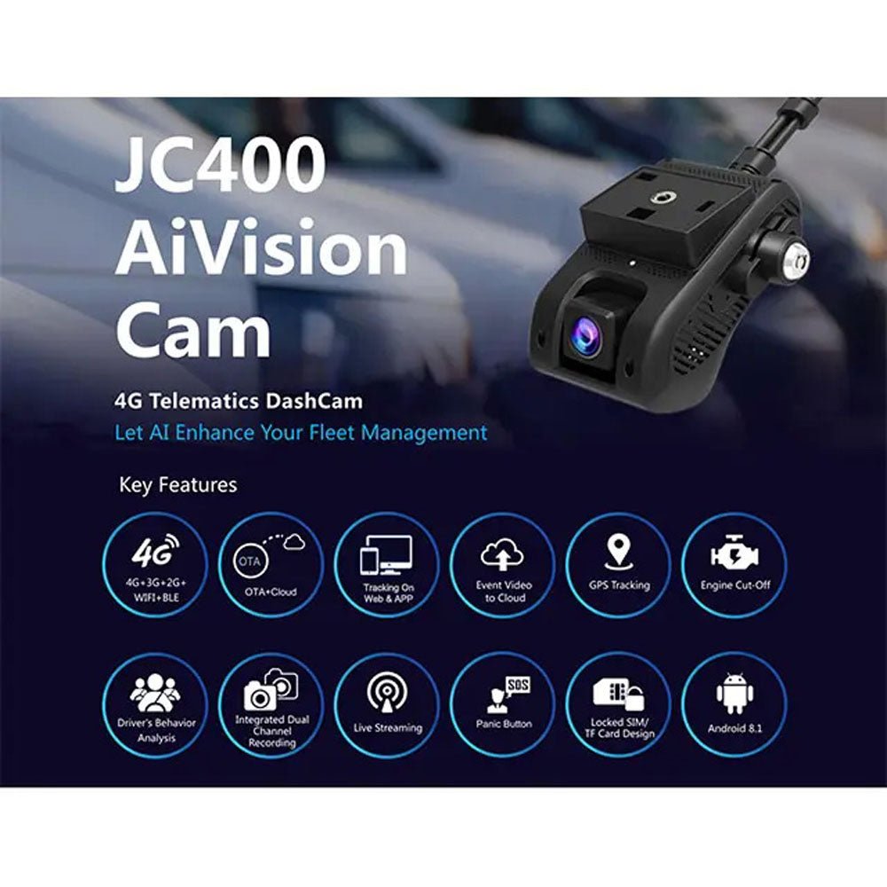 JC400 4G Driving Recorder with Dual Camera Real-time Video GPS Tracking WiFi Remote Monitoring Vehicle DVR Camera Recording - Edragonmall.com