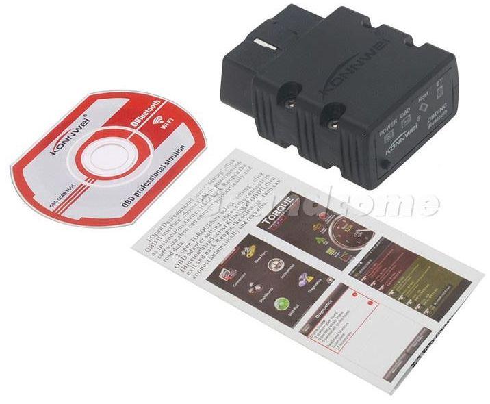 Konwei KW902 OBDII VGATA ICAR ELM327 Bluetooth Auto Diagnostic Scanner OBD2 Scan Tool - Edragonmall.com