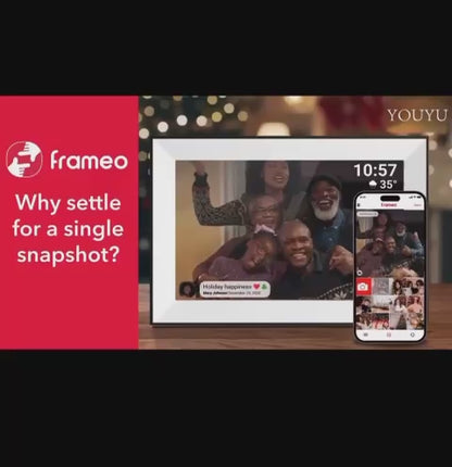 CR0NY:Digital Picture Frame, 10.1" 1280x800 HD IPS Touch Screen Picture Frames with 32GB Memory, Smart Digital Photo Frame Warm Gifts for Mom, Quick & Easy Setup,Share Photos and Videos via Frameo App