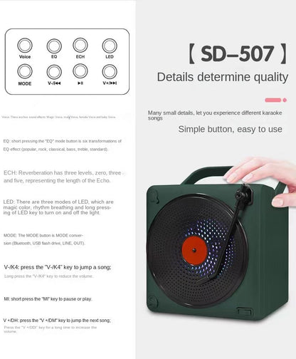 SD-507 BT Speaker Bt speaker high power karaoke pull rod multifunctional SUBWOOFER SPEAKER with wireless LED - Edragonmall.com