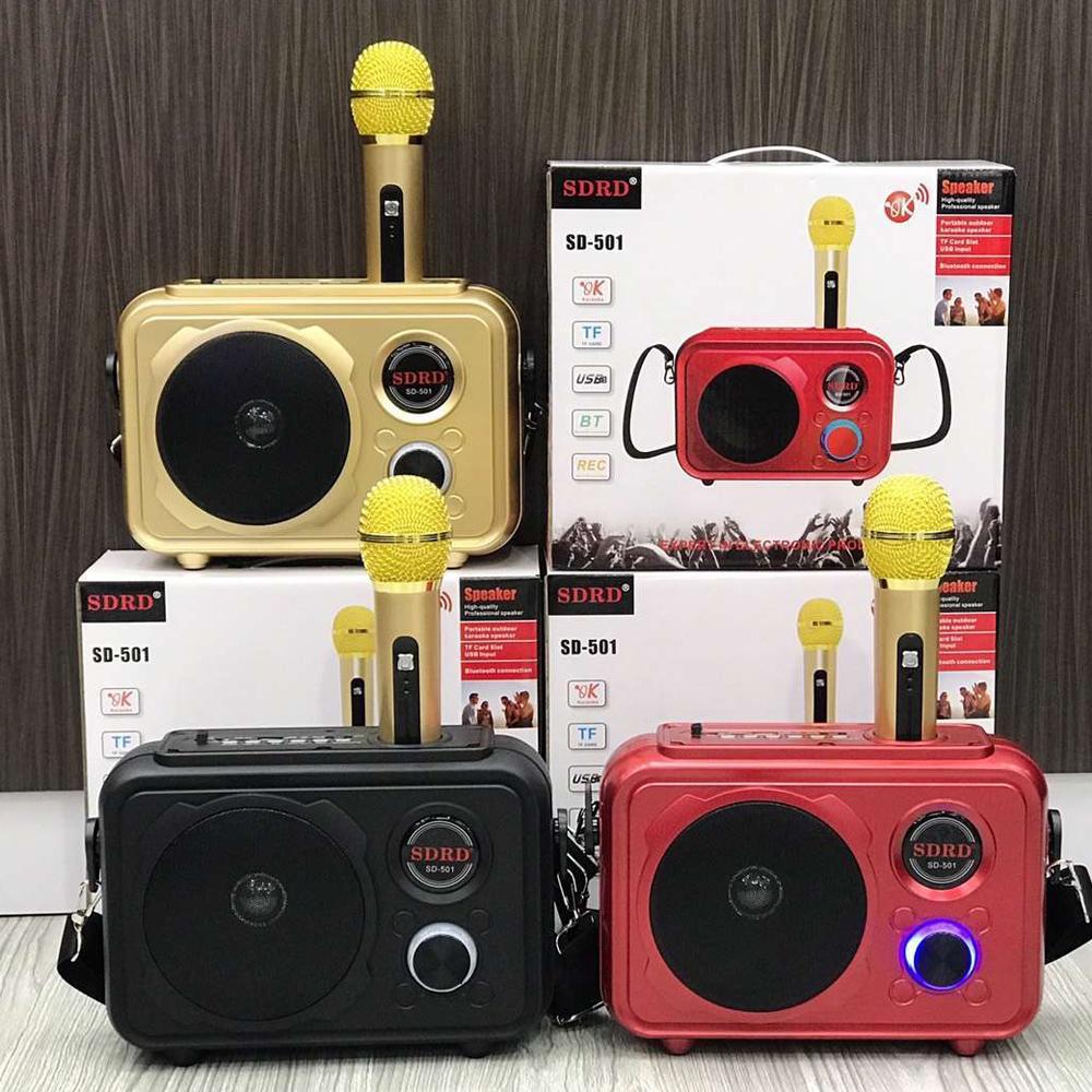 SDRD Sd-501 Home Speaker Microphone Integrated Single Sing Mobile Phone Karaoke | Black - Edragonmall.com