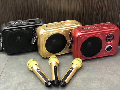 SDRD Sd-501 Home Speaker Microphone Integrated Single Sing Mobile Phone Karaoke | Black - Edragonmall.com