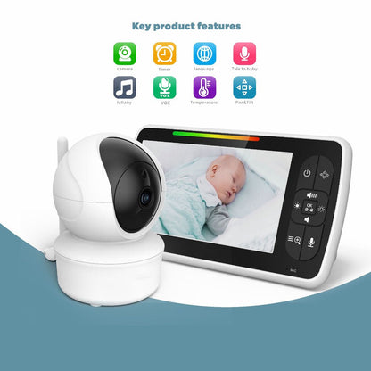 SM650 5inch TFT LCD Baby Monitor 5" Large Screen Baby Monitor Night Vision Two Way Audio Phone Baby Monitor Wireless - Edragonmall.com