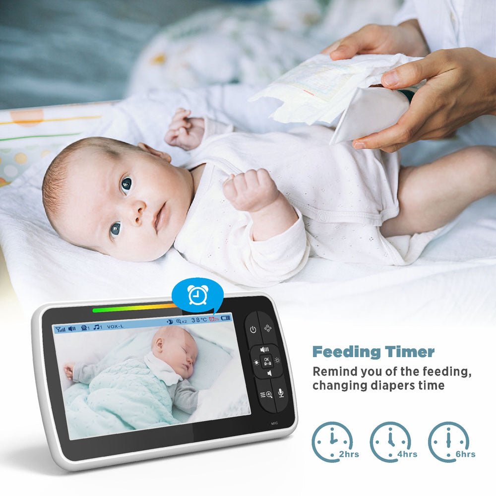 SM650 5inch TFT LCD Baby Monitor 5" Large Screen Baby Monitor Night Vision Two Way Audio Phone Baby Monitor Wireless - Edragonmall.com