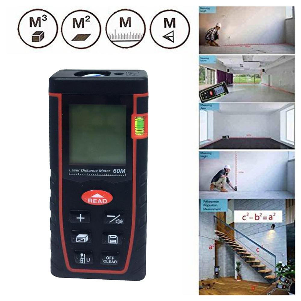 SNDWAY SW-T60 Digital Laser Rangefinder 60M Distance Meter Tape Measure Area Volume - Edragonmall.com