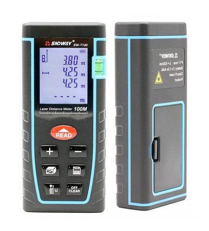 T100 Diastimeter Sndway SW T100 100M Laser Distance Meter Laser Range Area Volume Measure Tool - Edragonmall.com