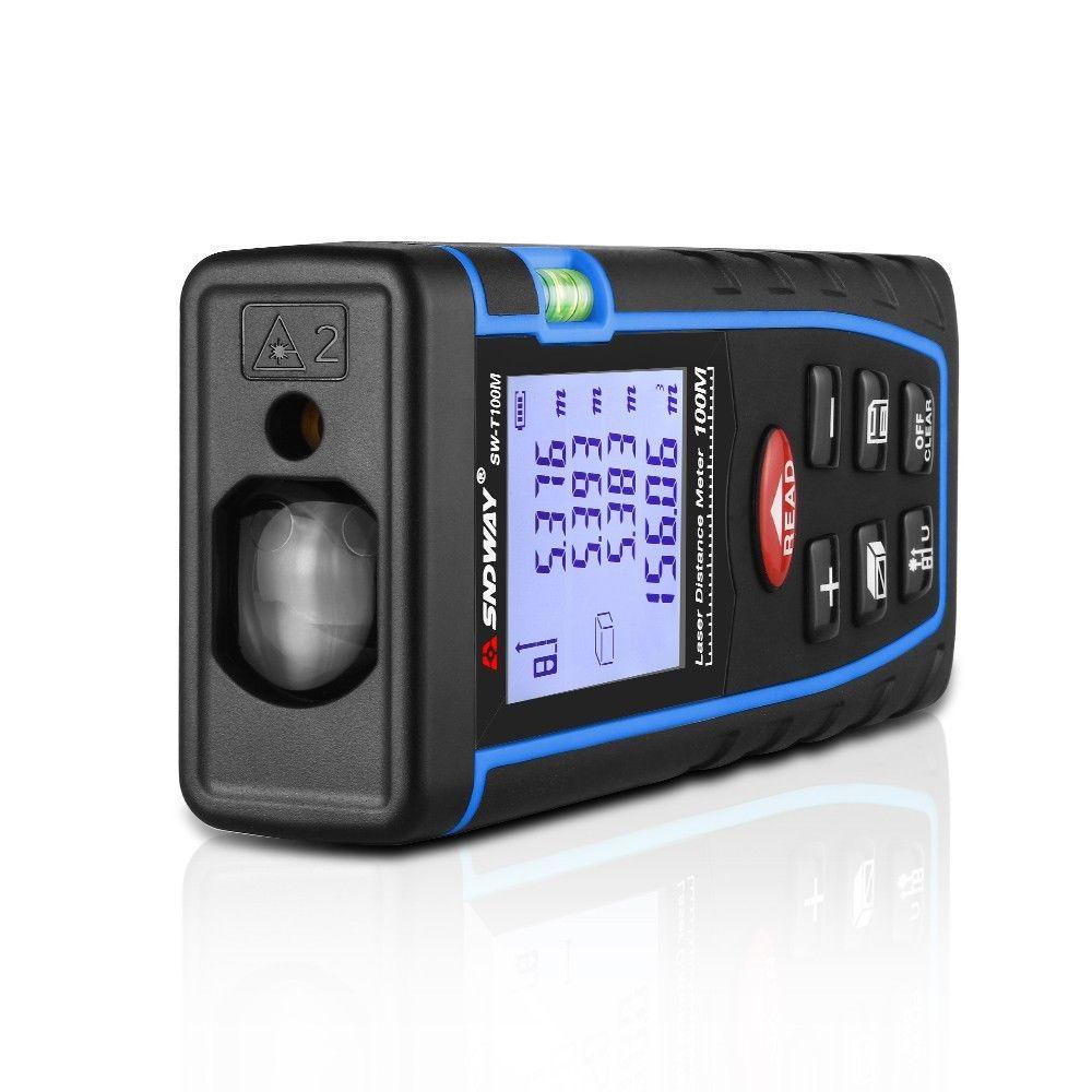 T100 Diastimeter Sndway SW T100 100M Laser Distance Meter Laser Range Area Volume Measure Tool - Edragonmall.com