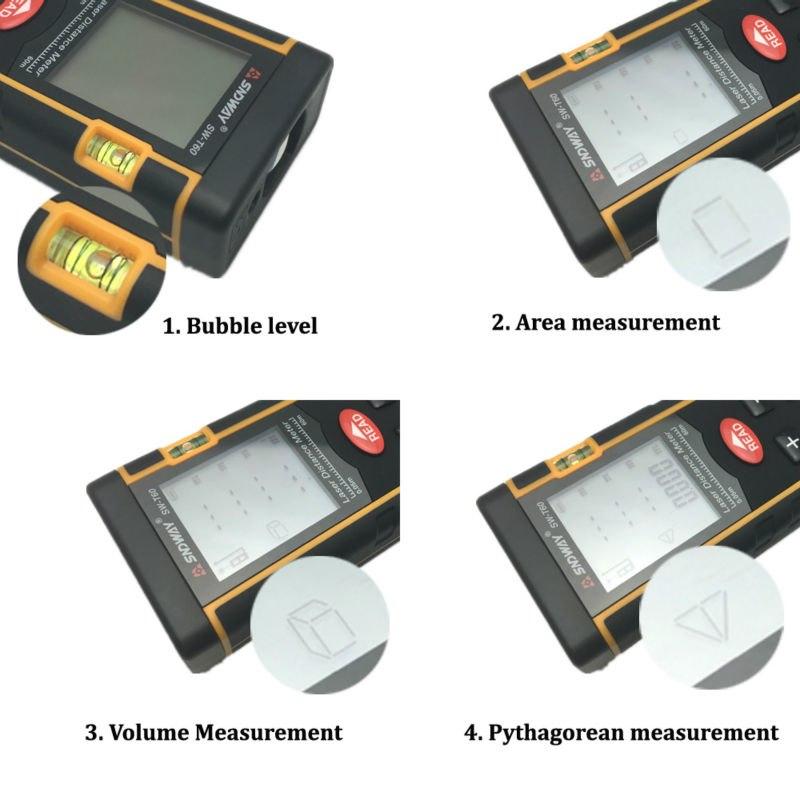 T80 Digital Laser Rangefinder 80M Distance Meter Tape Measure Area Volume - Edragonmall.com