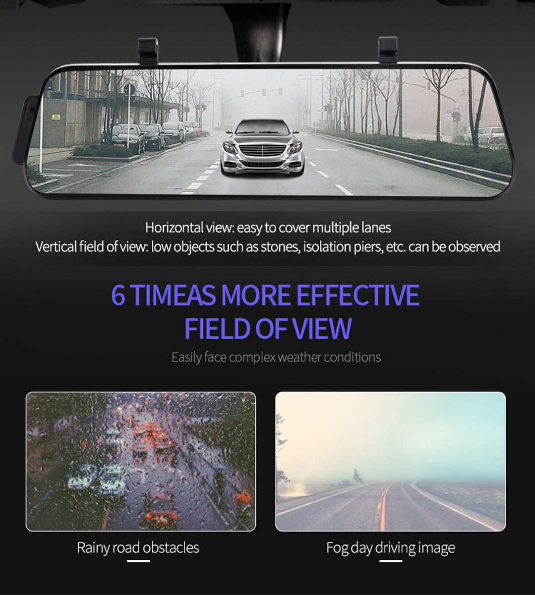 V10 Dual-Camera pushbutton dashcam Car Video Recorder 1080P Dual Lens Dvr Dash Cam 10 Inch Touch Car Camera - Edragonmall.com