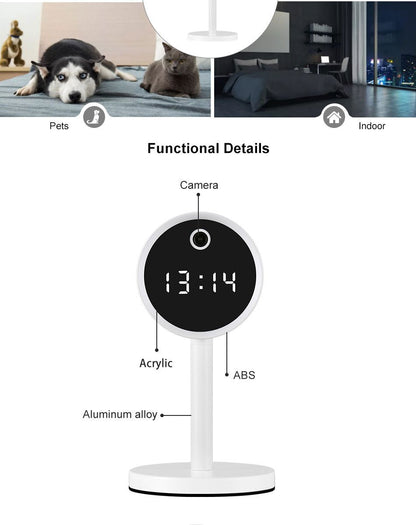 X8-1080P-WiFi Clock Camera Wireless Clock Camera Head, Top Quality New Design Table Clock - Edragonmall.com