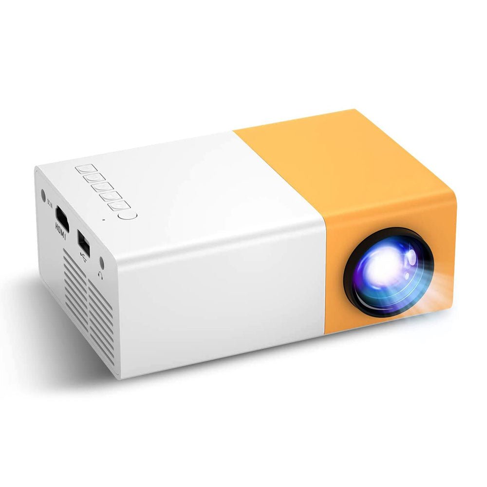 YG300 LED Projector 400-600 Lumens 320 x 240 Pixels 1080P Home Media Player With Remote Control -Yellow - Edragonmall.com