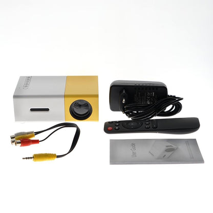 YG300 LED Projector 400-600 Lumens 320 x 240 Pixels 1080P Home Media Player With Remote Control -Yellow - Edragonmall.com