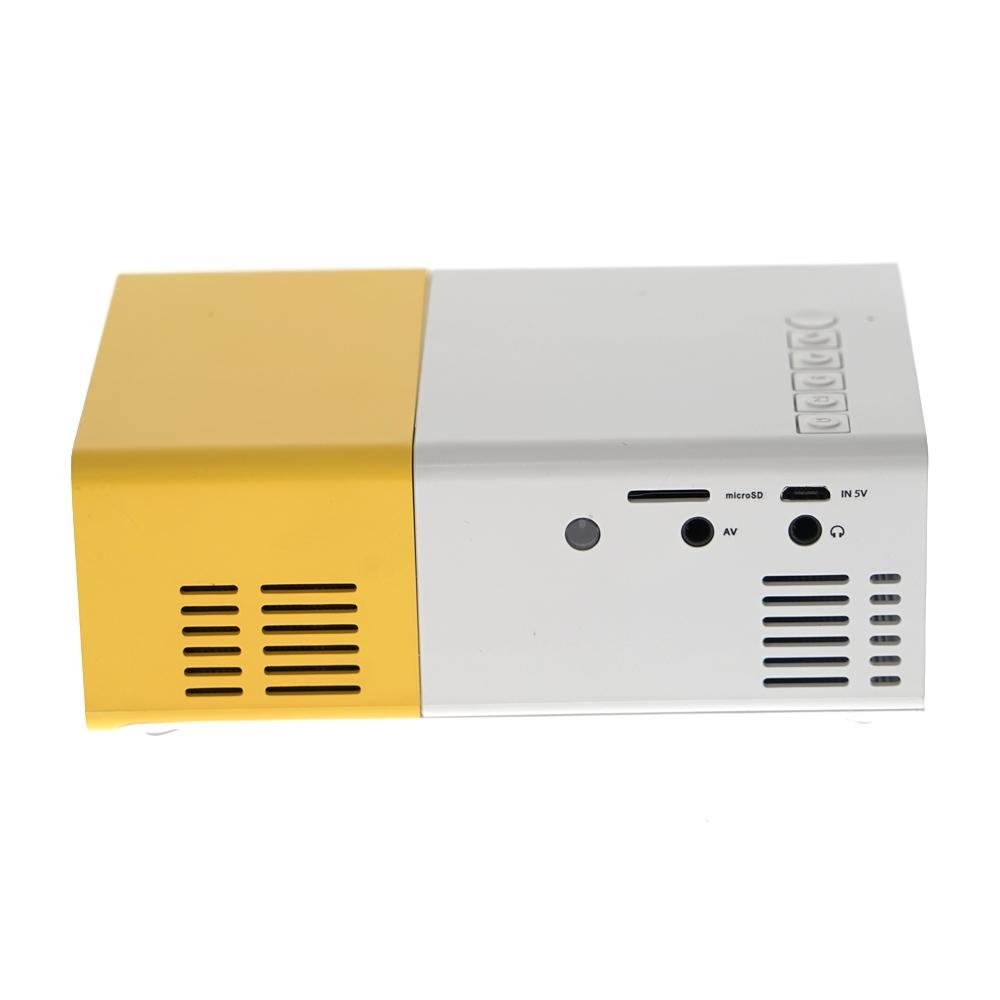 YG300 LED Projector 400-600 Lumens 320 x 240 Pixels 1080P Home Media Player With Remote Control -Yellow - Edragonmall.com