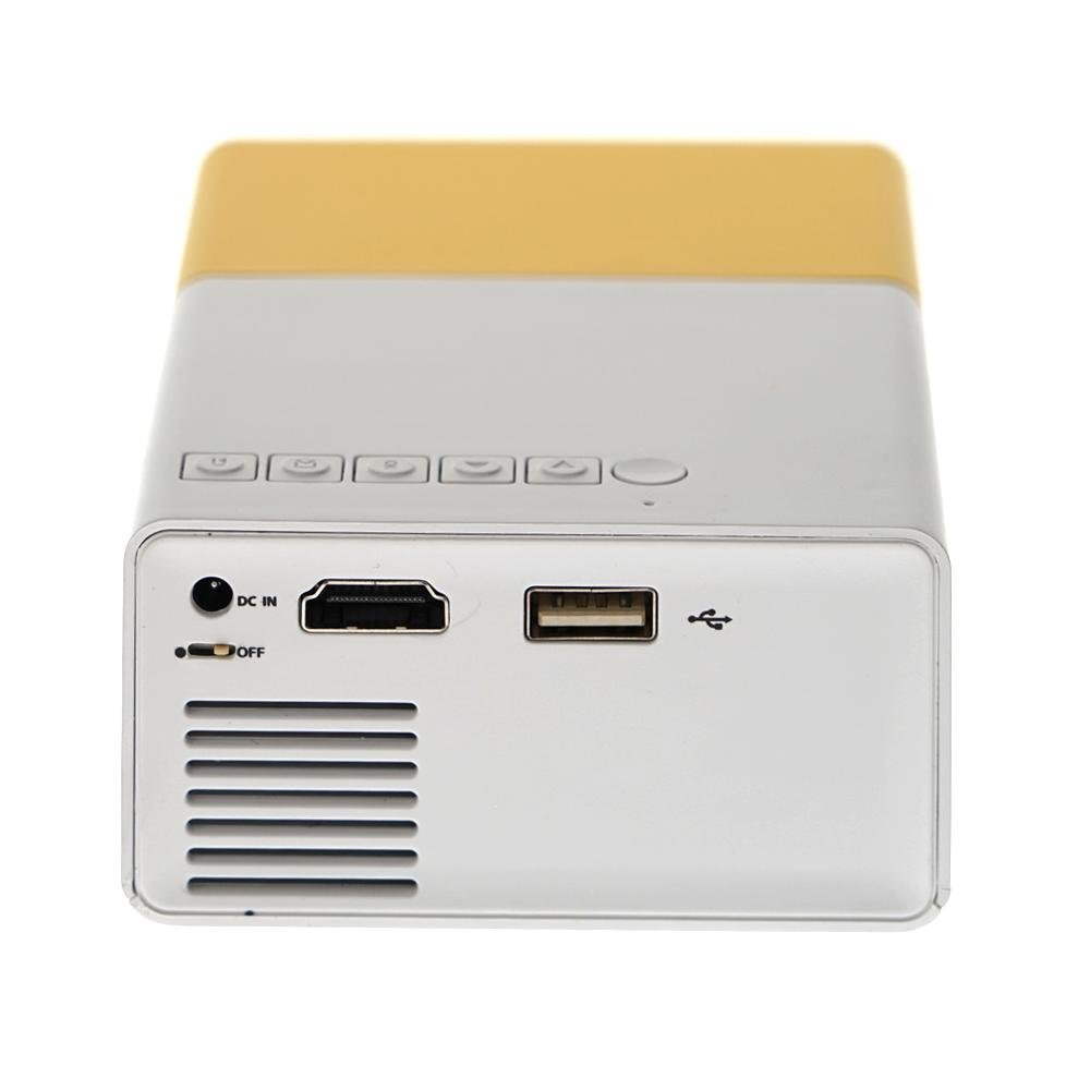 YG300 LED Projector 400-600 Lumens 320 x 240 Pixels 1080P Home Media Player With Remote Control -Yellow - Edragonmall.com